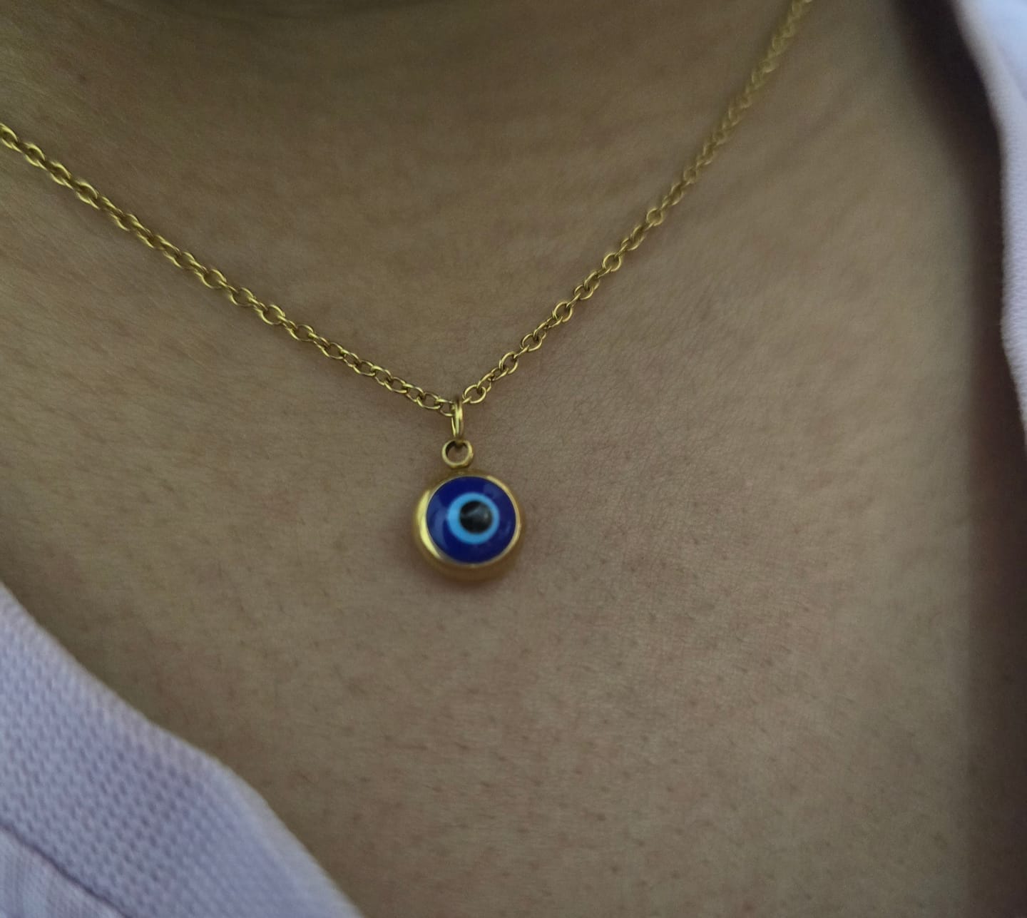 Customer photo review of Evil Eye Necklace
