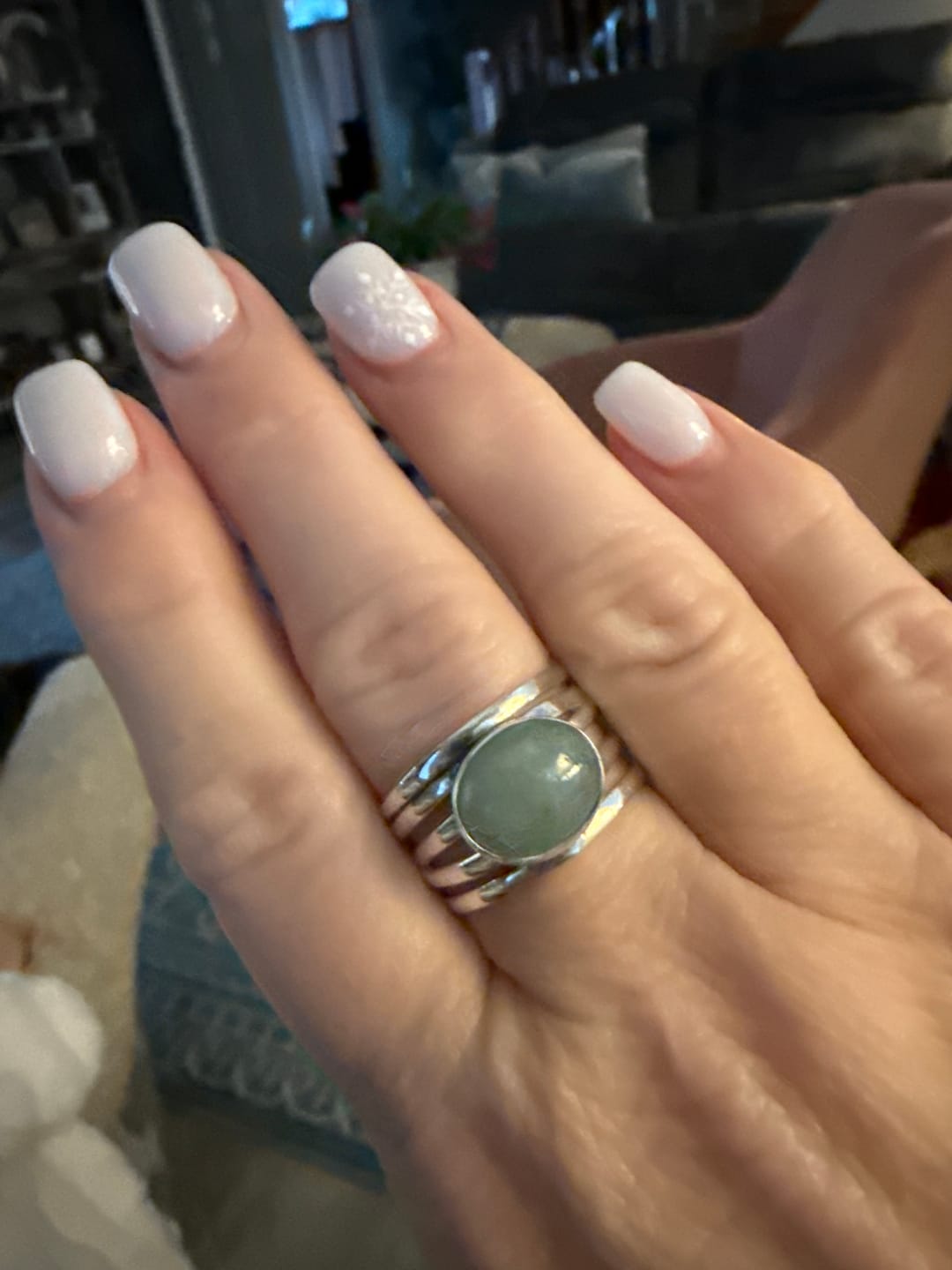 Customer photo review of Chunky Aquamarine Wrap Ring Sterling Silver
