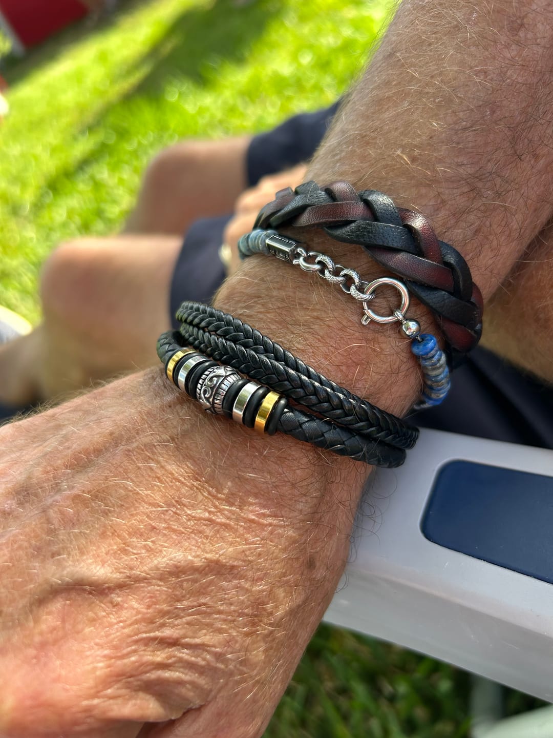 Customer photo review of Men's 'Love You Forever' Beaded Leather Bracelet