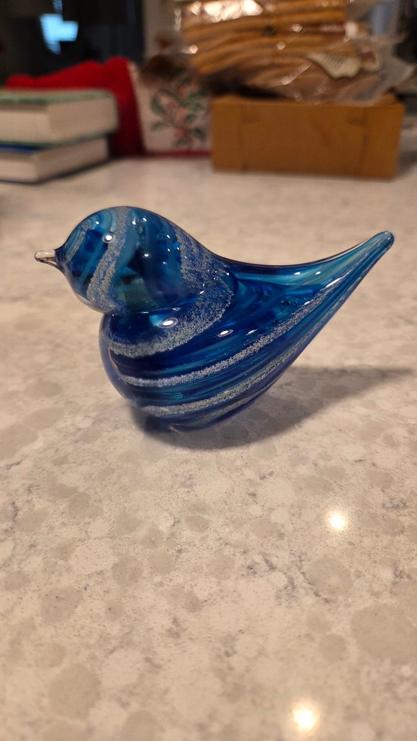 Customer photo review of Colorful Glass Birds with Cremation Ash