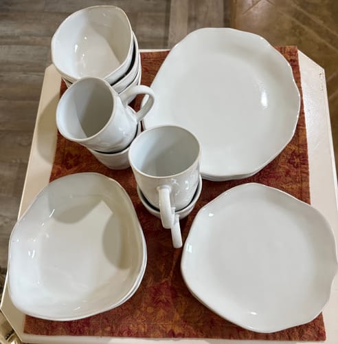 Customer photo review of 16-Piece Stoneware Set-Pearl White