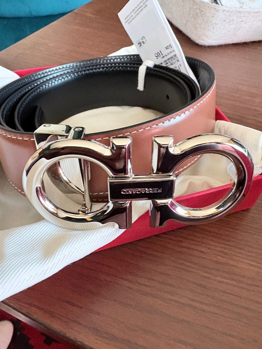 Customer photo review of Ferragamo 'Gancini' Reversible Belt