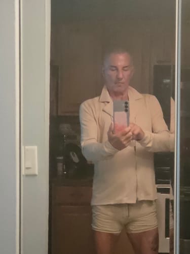 Customer photo review of Men's Knitted Texture Lapel Double Zip Long Sleeve Cardigan SKUL35091