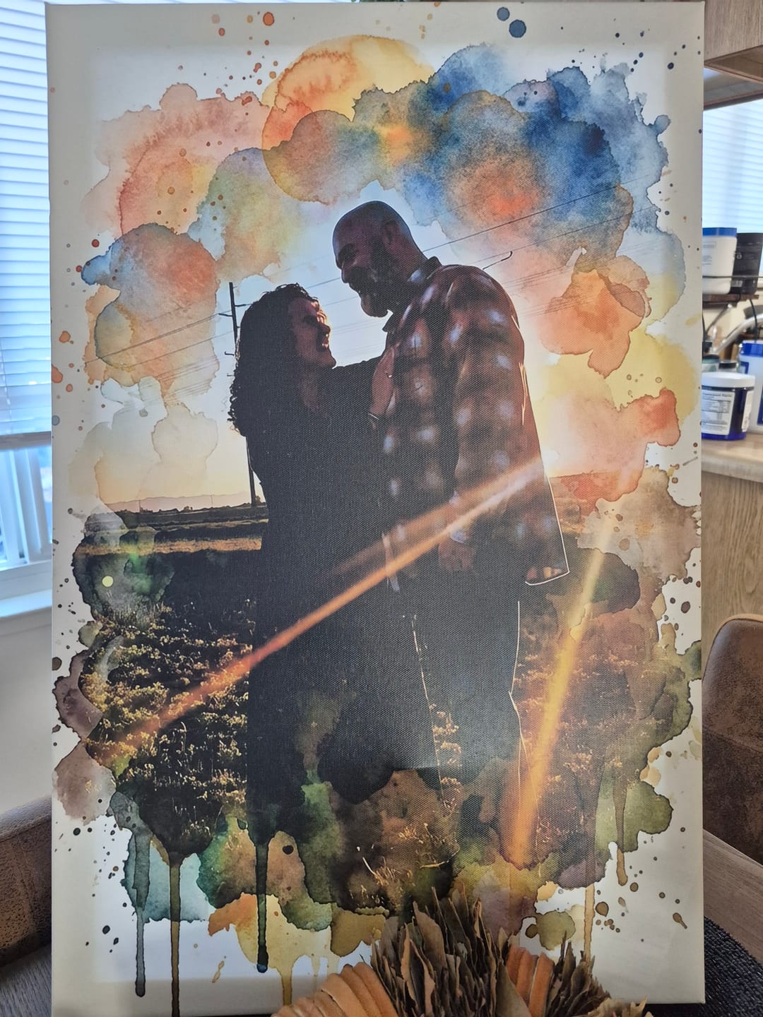 Customer photo review of Personalized Couple Illustration – Unique Gift for Your Partner