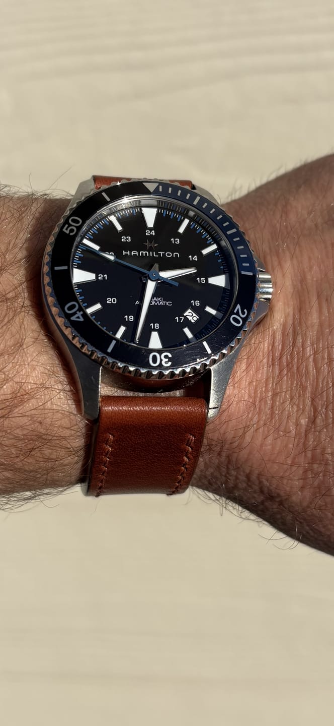 Customer photo review of Horween English Tan Dublin | Tan Thread