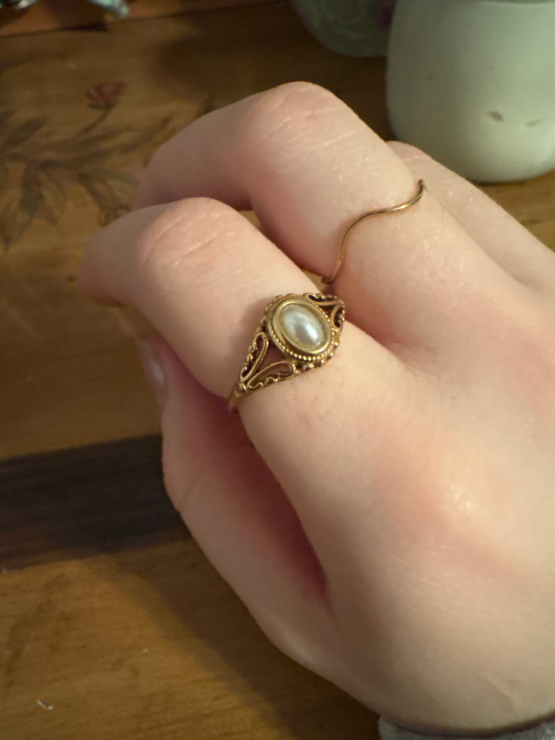 Customer photo review of Vintage Royal Pearl Ring