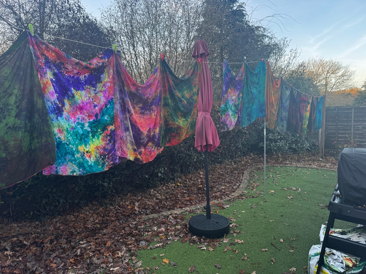Customer photo review of Pure Silk Scarves Bargain Bundle (20 scarves)