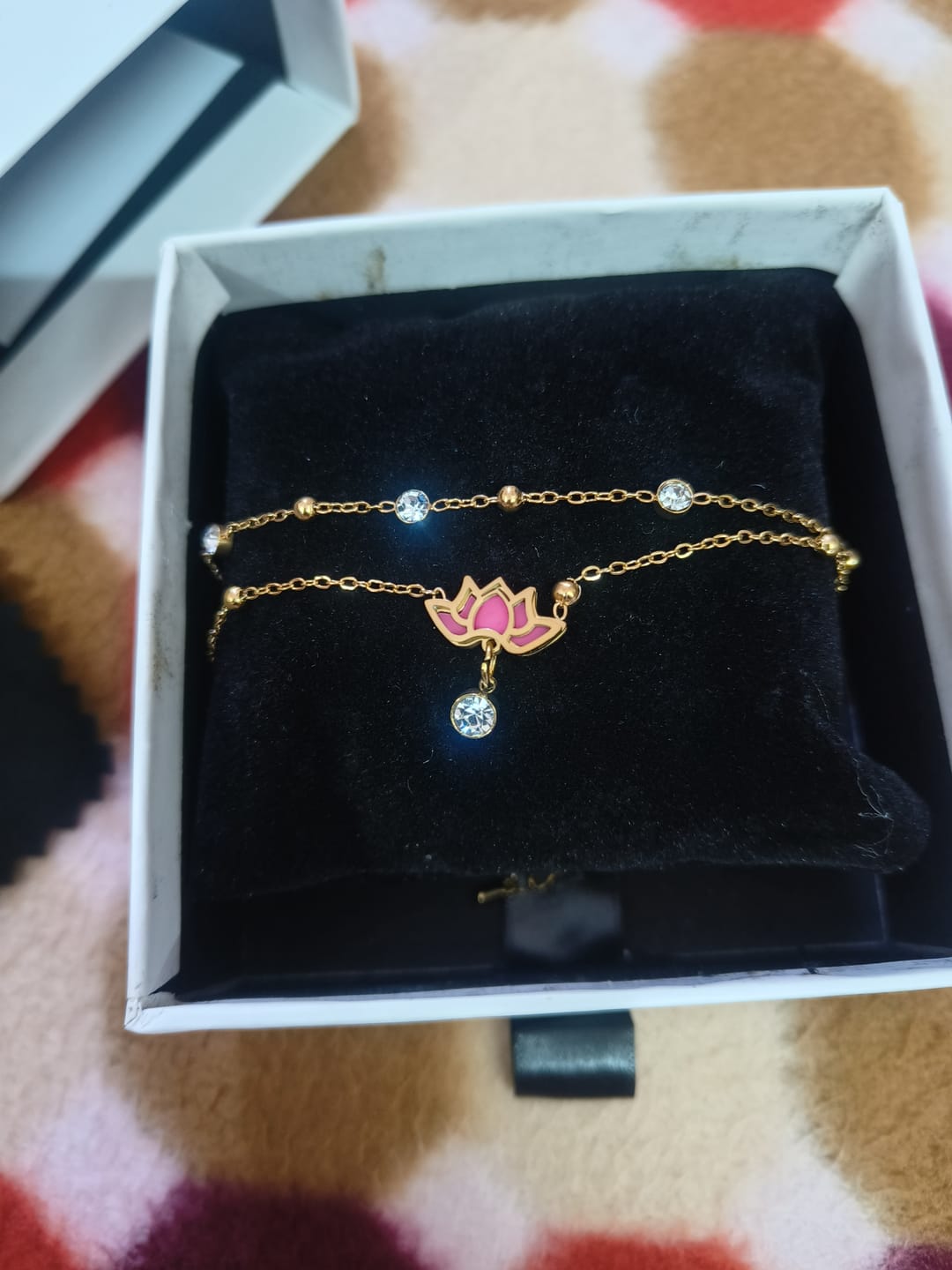 Customer photo review of Water Lily Anklet
