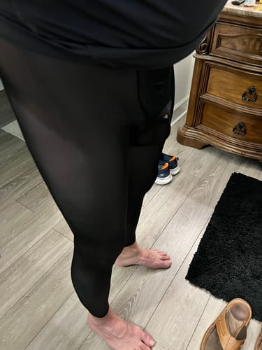 Customer photo review of Men's Lightweight Semi-See-Through Sports Pants with Spacious Pouch