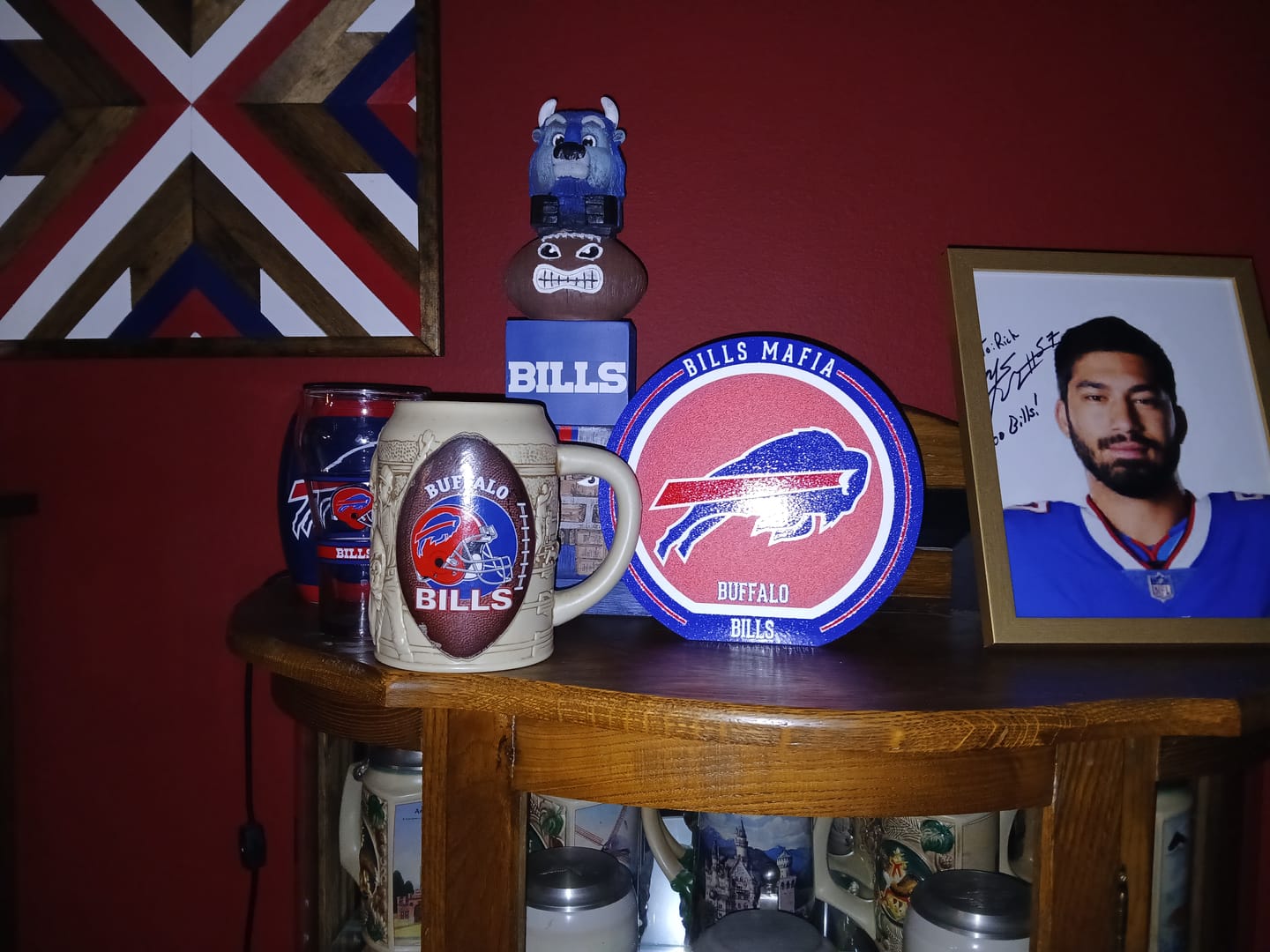Customer photo review of Buffalo Bills "Double Play" On the Shelf or on the Wall Art