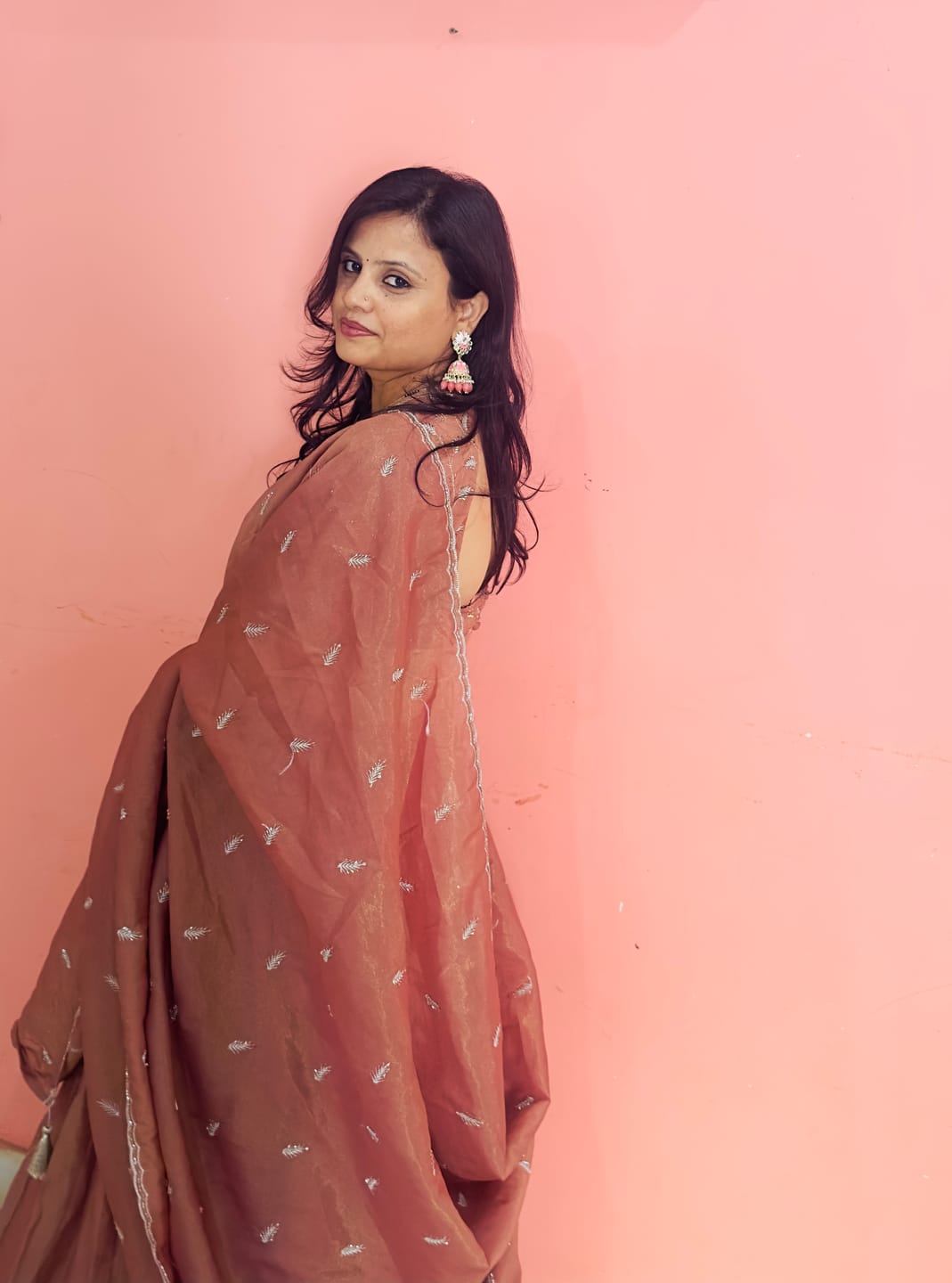 Customer photo review of Mastaani Cinnamon Sheen Lehenga Set
