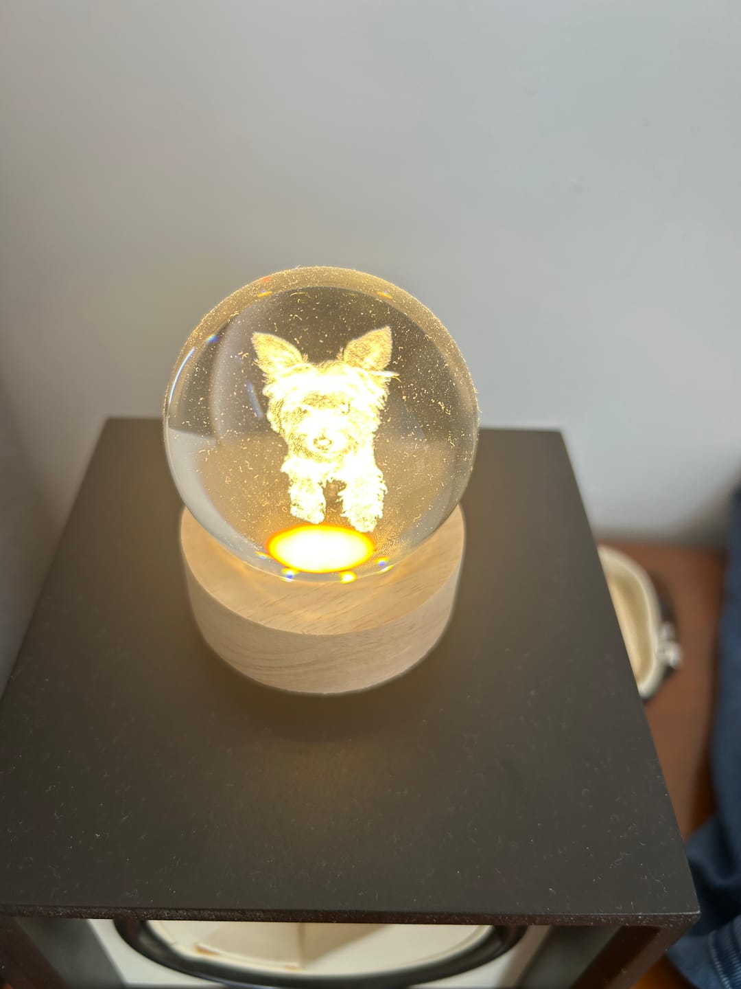 Customer photo review of Esfera de cristal Personalizable