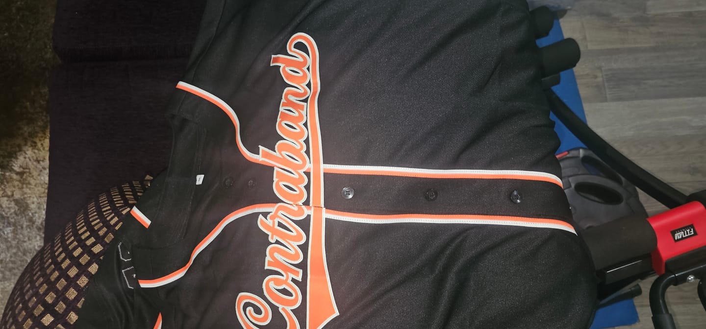 Customer photo review of Custom Personalized Baseball Jersey Button Down Hip Hop Baseball Shirt Stitched Name Number