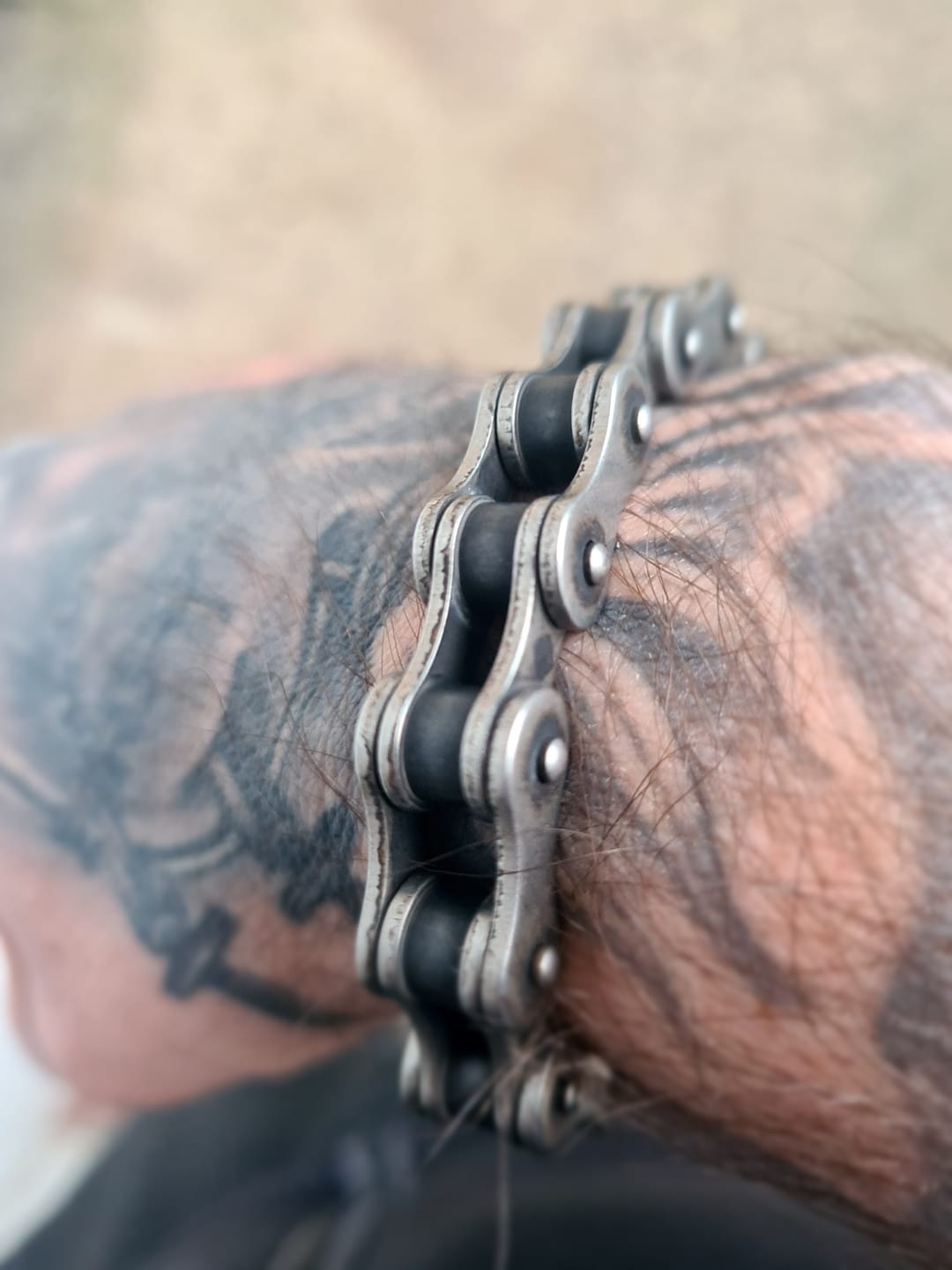Customer photo review of Cycolinks 10mm Retro Rustic Silver Bike Chain Bracelet