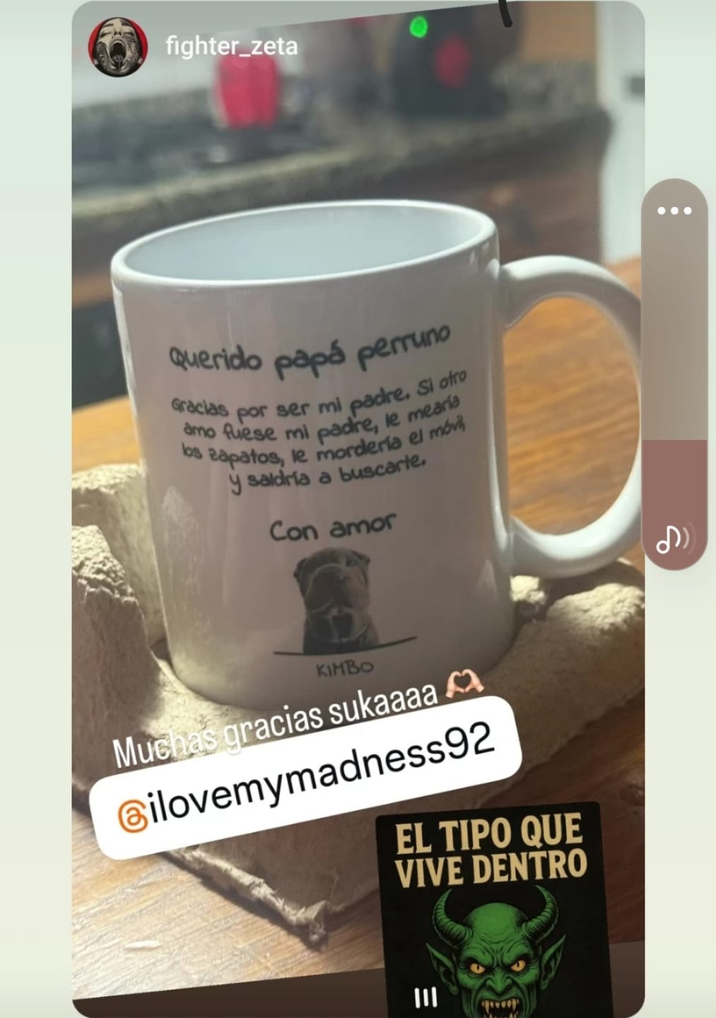 Customer photo review of Querido papá perruno - Taza personalizada