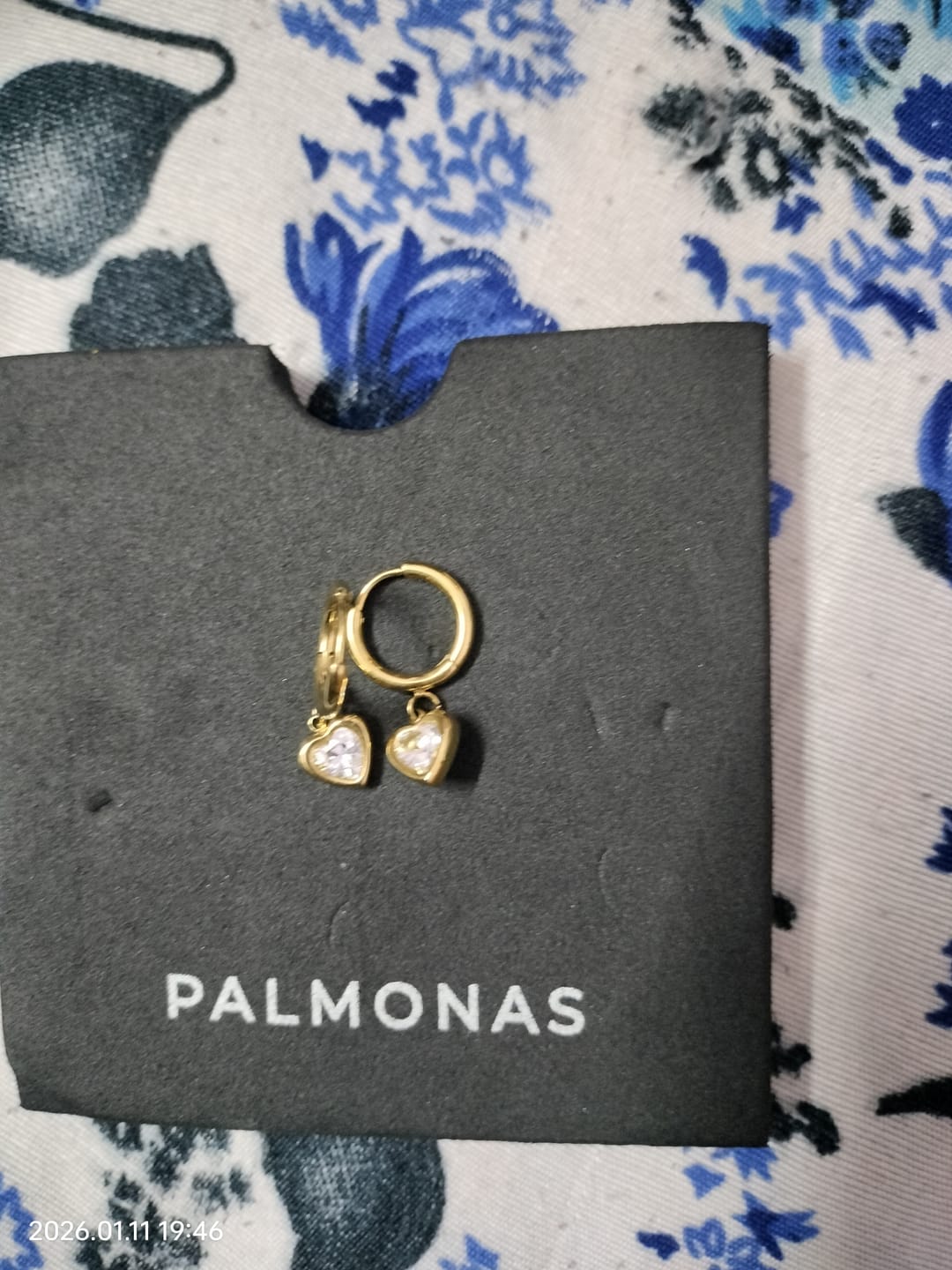 Customer photo review of Gemini Heart Hoops