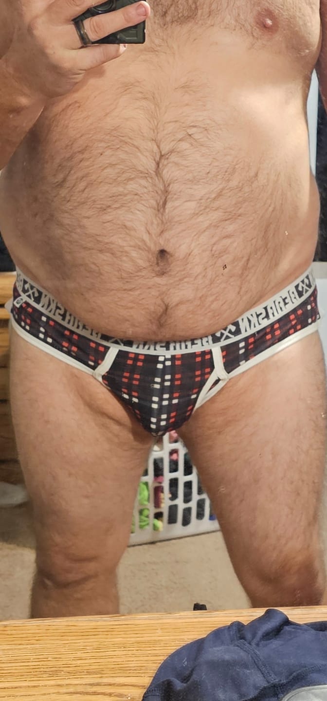 Customer photo review of Bear Skn Jockstrap - Flaming Plaid