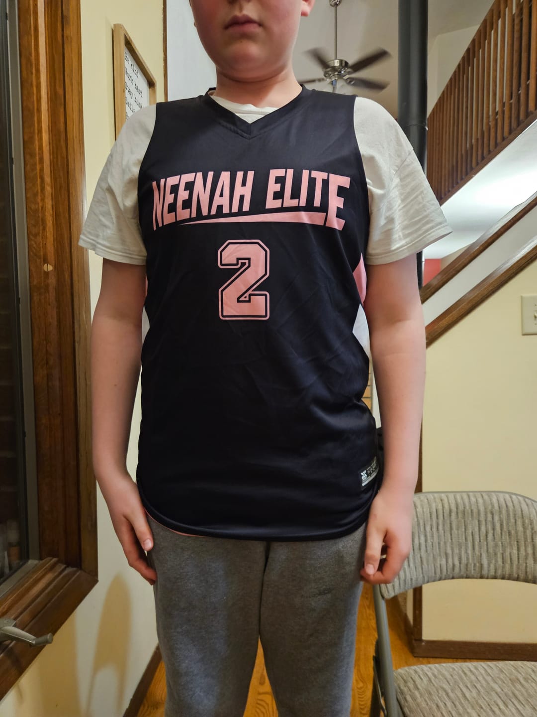 Customer photo review of Custom Black Pink Double Side Tops Athletic Basketball Jersey