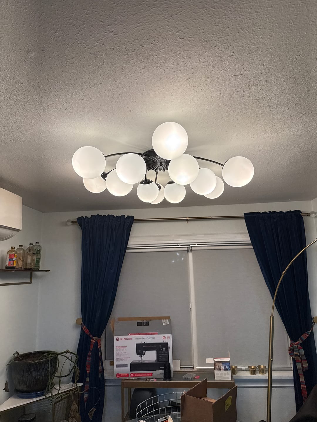 Customer photo review of Blossom 12-Light Opal Glass Bubble Semi Flush Chandelier