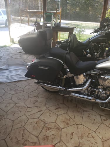 Customer photo review of Viking Saddlebags Quick Disconnect System For Harley Davidson Softail