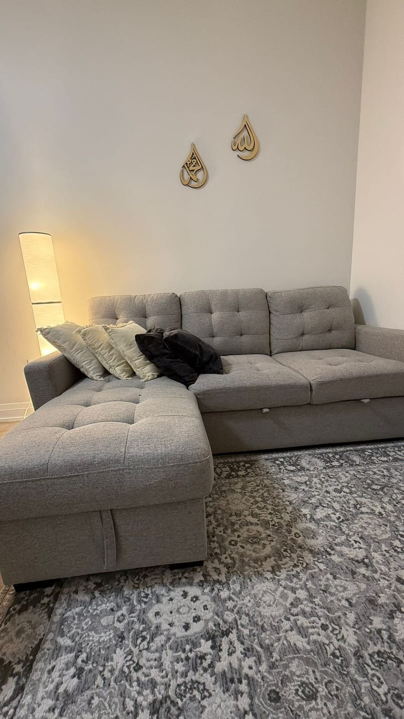 Customer photo review of Allah (SWT) Mohammad (PBUH) Wooden Islamic Wall Art - Drop Design