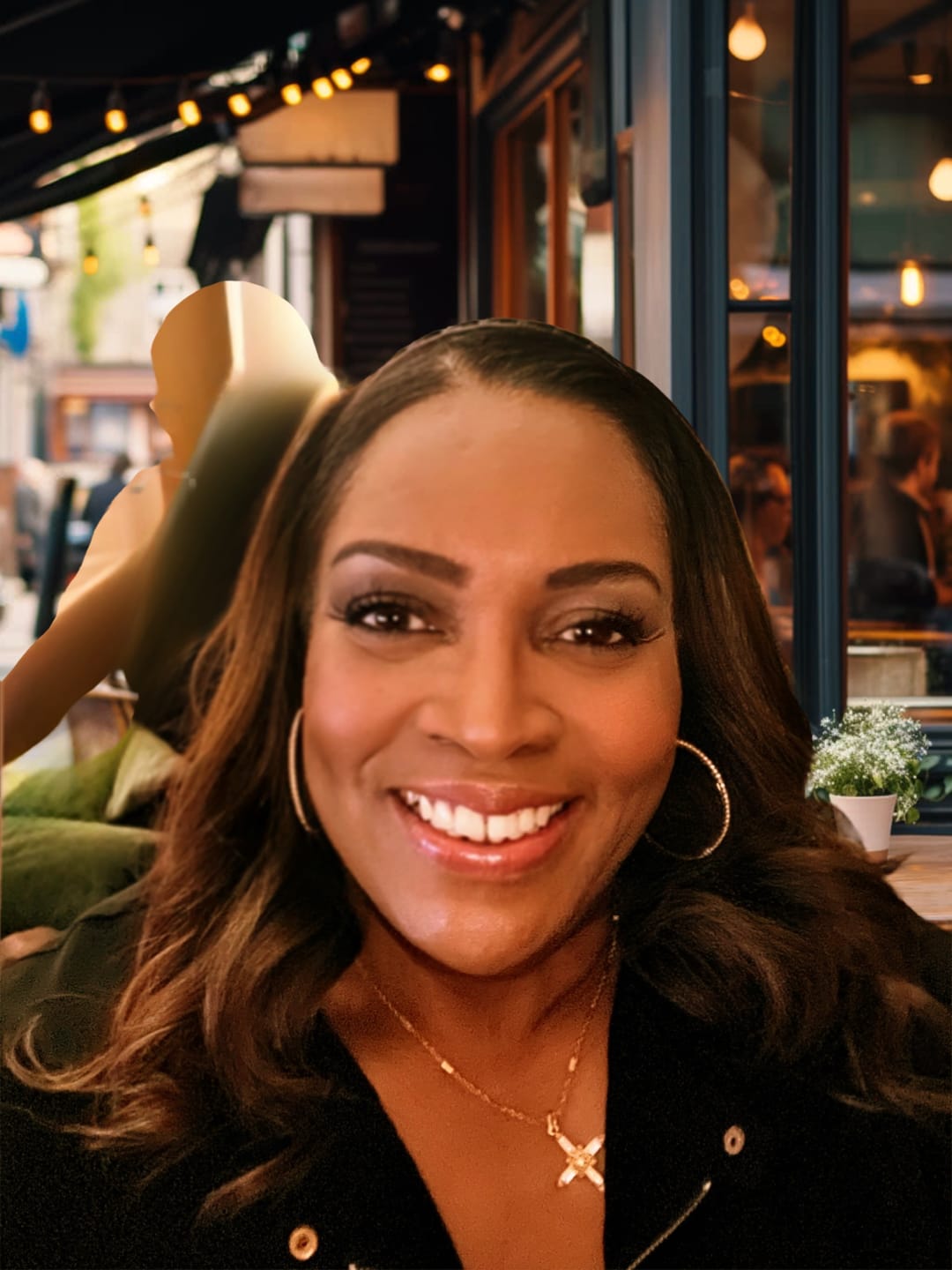 Customer photo review of Freetress Equal Natural Me Drawstring Fullcap Half Wig - NATURAL PRESSED WAVES