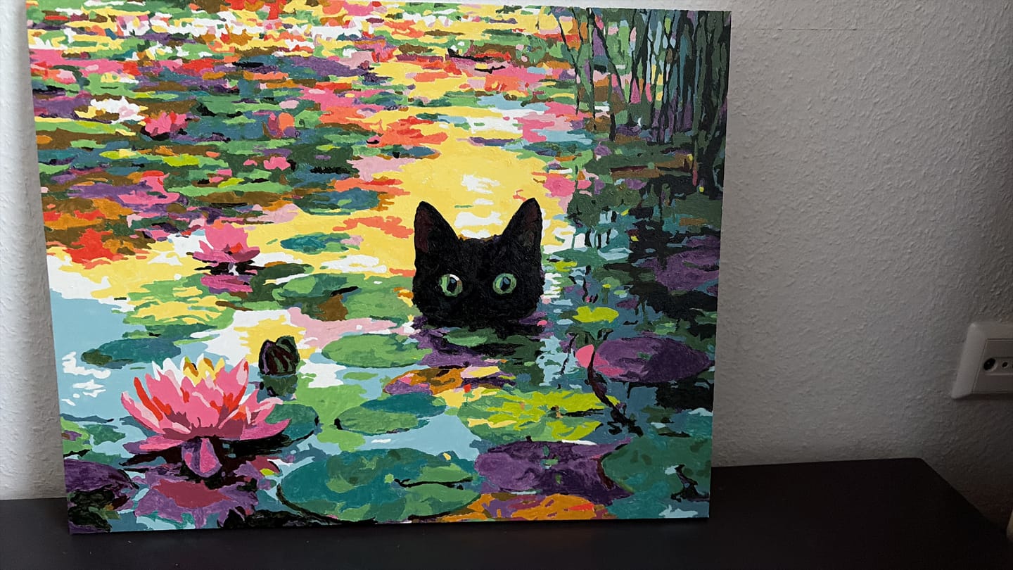 Customer photo review of Malen nach Zahlen - Eine Seerosen-Katze