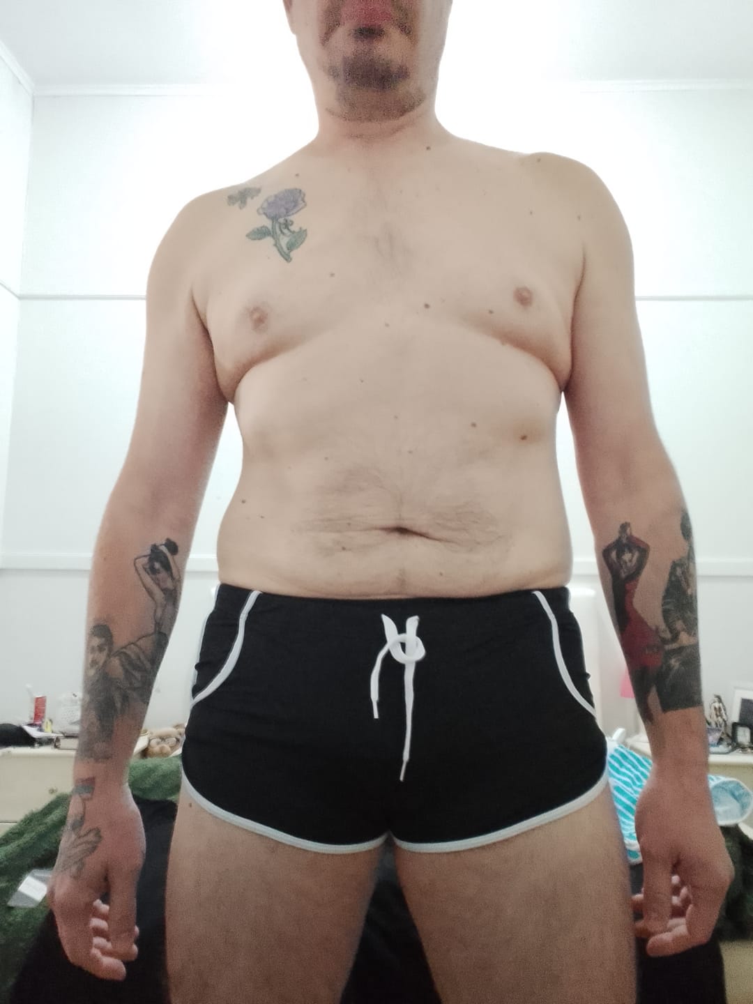 Customer photo review of Men's Breathable Boxer Drawstring Swimming Trunks