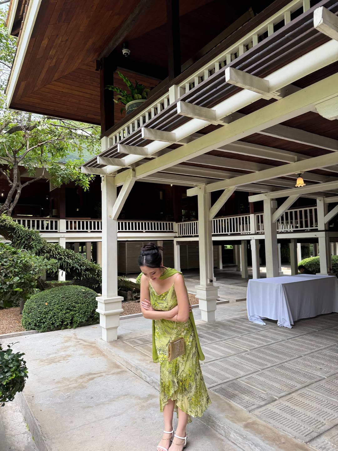 Customer photo review of V179 Vintage Spring Fern Beaded Gown (S-M)