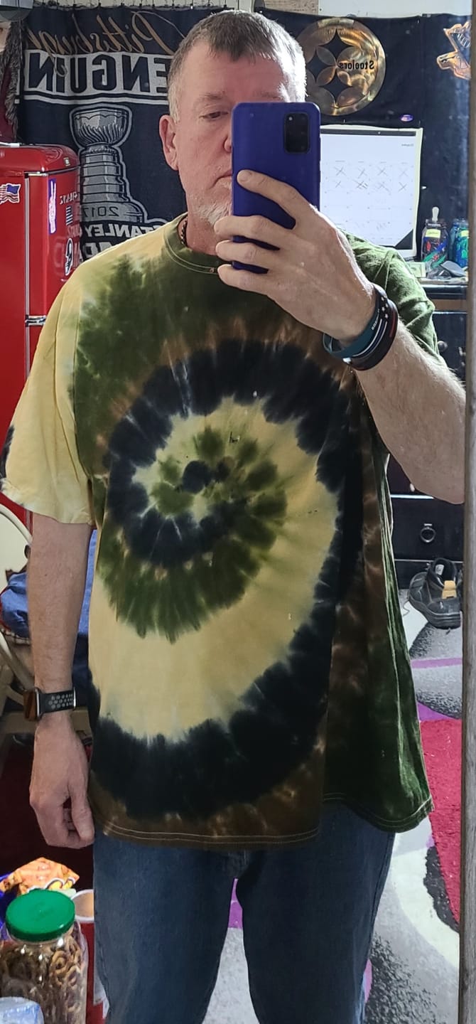 Customer photo review of Camo Swirl Tie Dye T Shirt