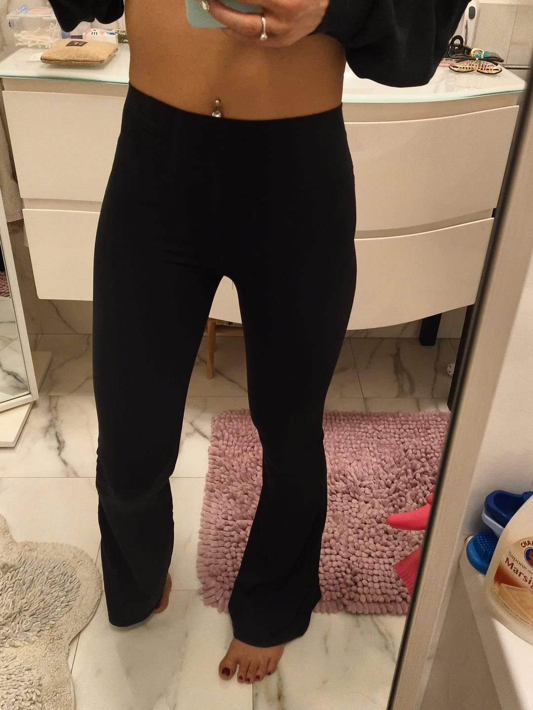Customer photo review of LEGGINGS A ZAMPA DI ELEFANTE AURA NERO