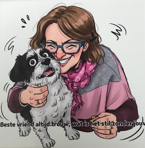 Customer photo review of Jouw Huisdier in Karikatuur Stijl als Tegel - Direct Voorbeeld