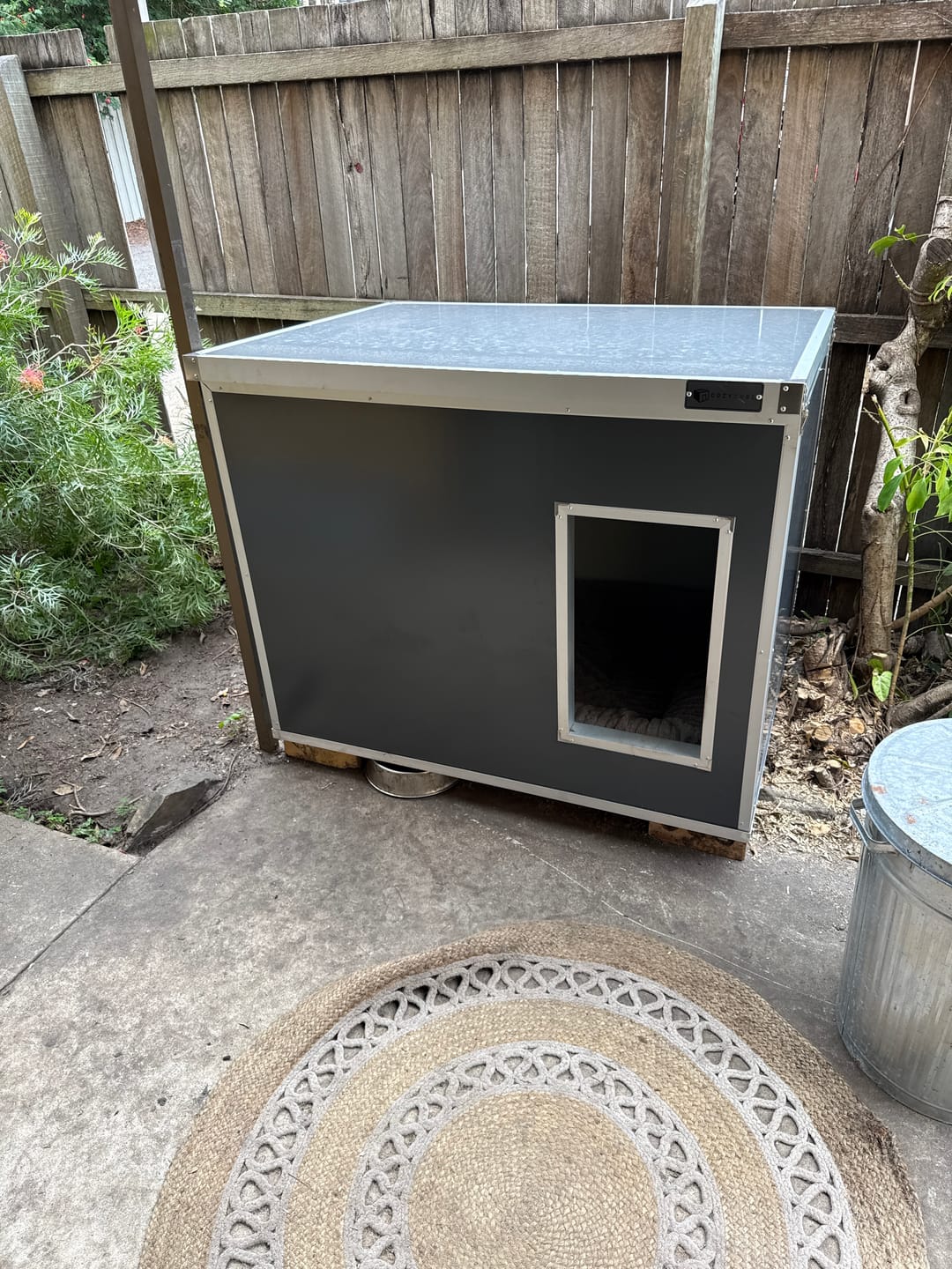 Customer photo review of CozyCube Coldroom Panel Insulated Dog House