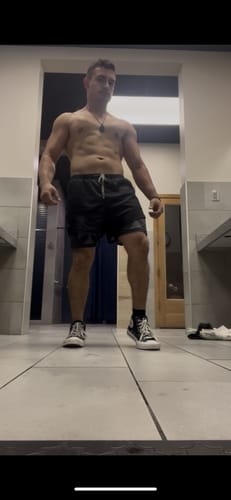 Customer photo review of Crusader Cross Performance Shorts - Black