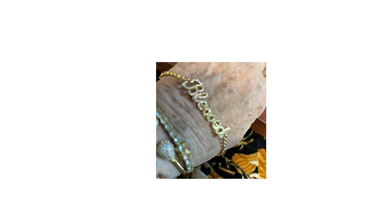 Customer photo review of Iced Name Bracelet