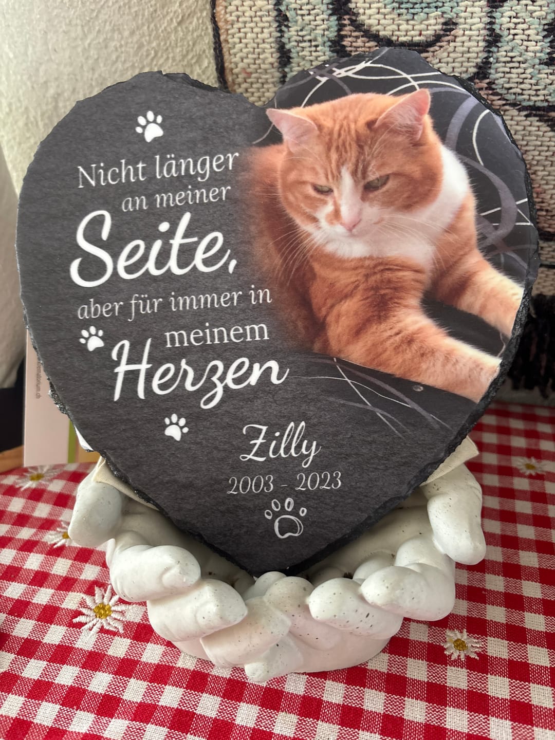 Customer photo review of Nicht länger an meiner Seite - Individuelles bedrucktes Schieferherz