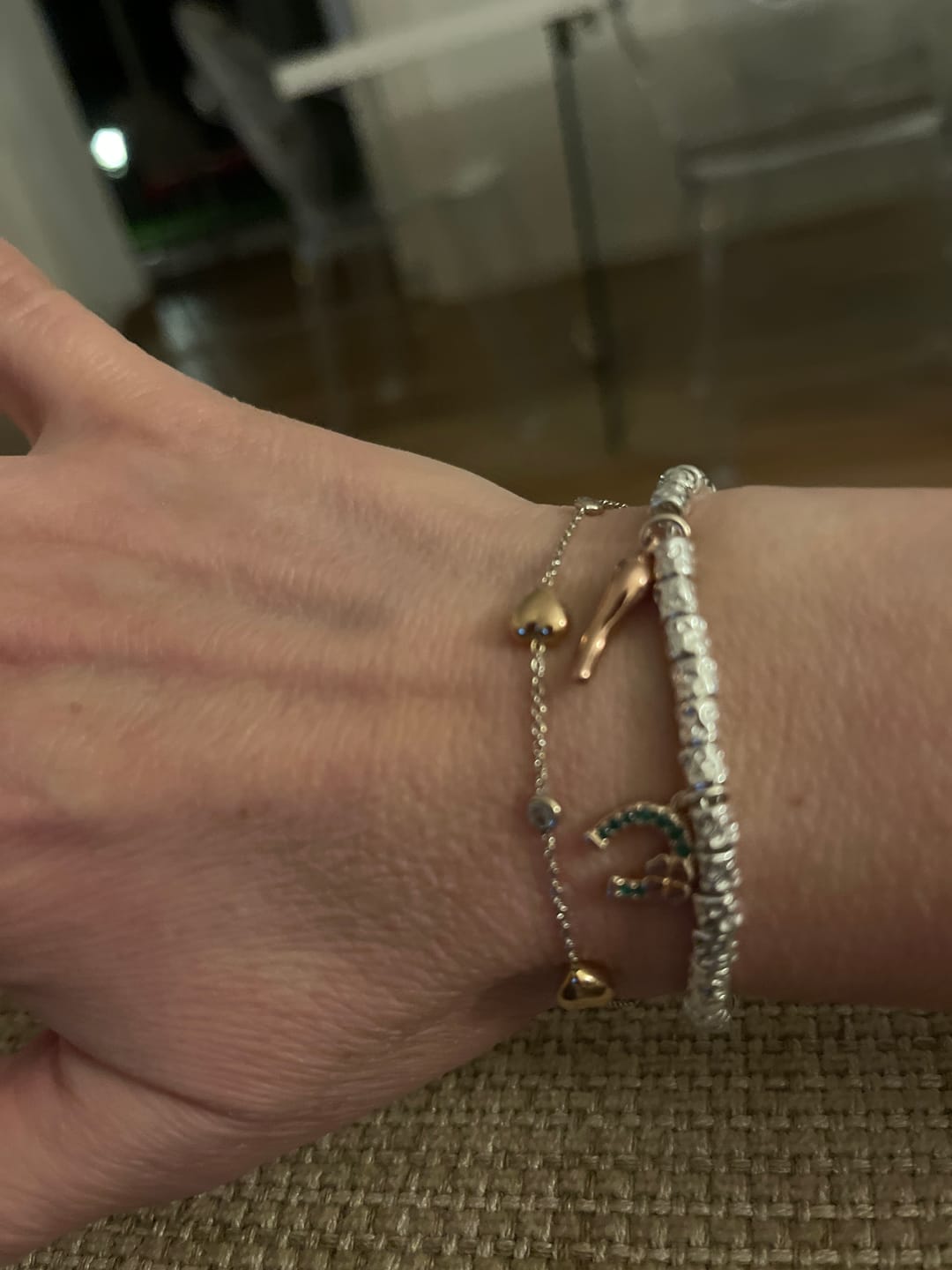 Customer photo review of CREA IL TUO BRACCIALE GRANELLI MAXI - charms rosa