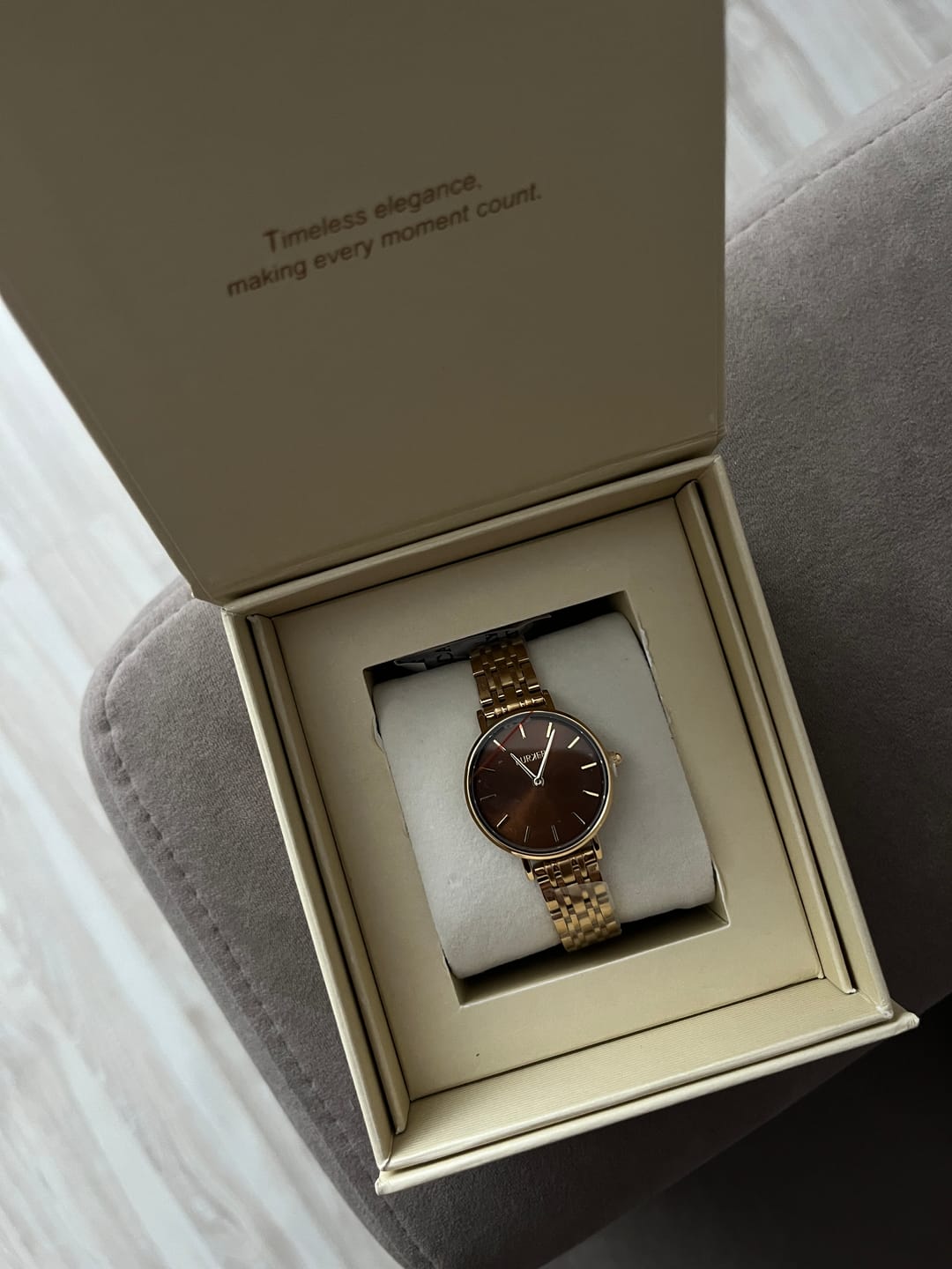 Customer photo review of Ruby Petite Gold Brown