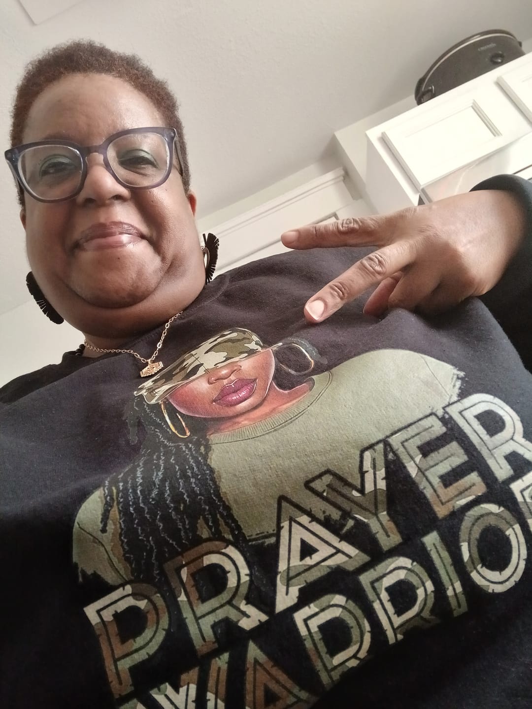 Customer photo review of Camo Prayer Warrior Sweatshirt