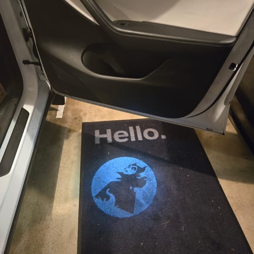 Customer photo review of Custom LED Courtesy Door Projector Puddle Lights For Tesla Model S, 3, X, Y