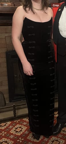 Customer photo review of Vesper Velvet Gown by Sau Lee - RENTAL