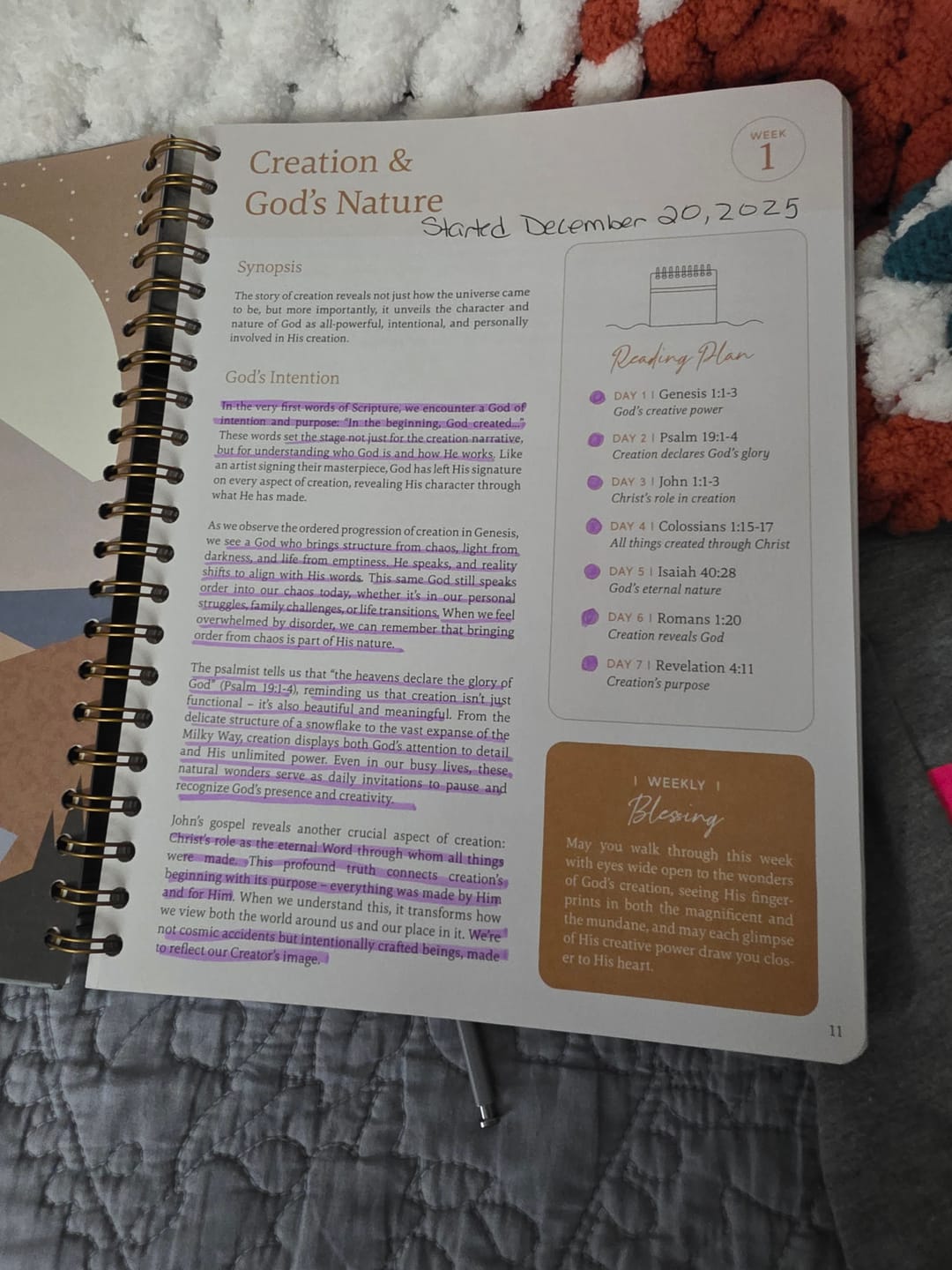 Customer photo review of The Bible In A Year: A 52-Week Journey Through God's Word