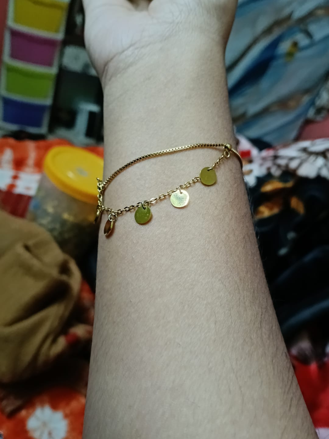 Customer photo review of Tiny Plates Bracelet