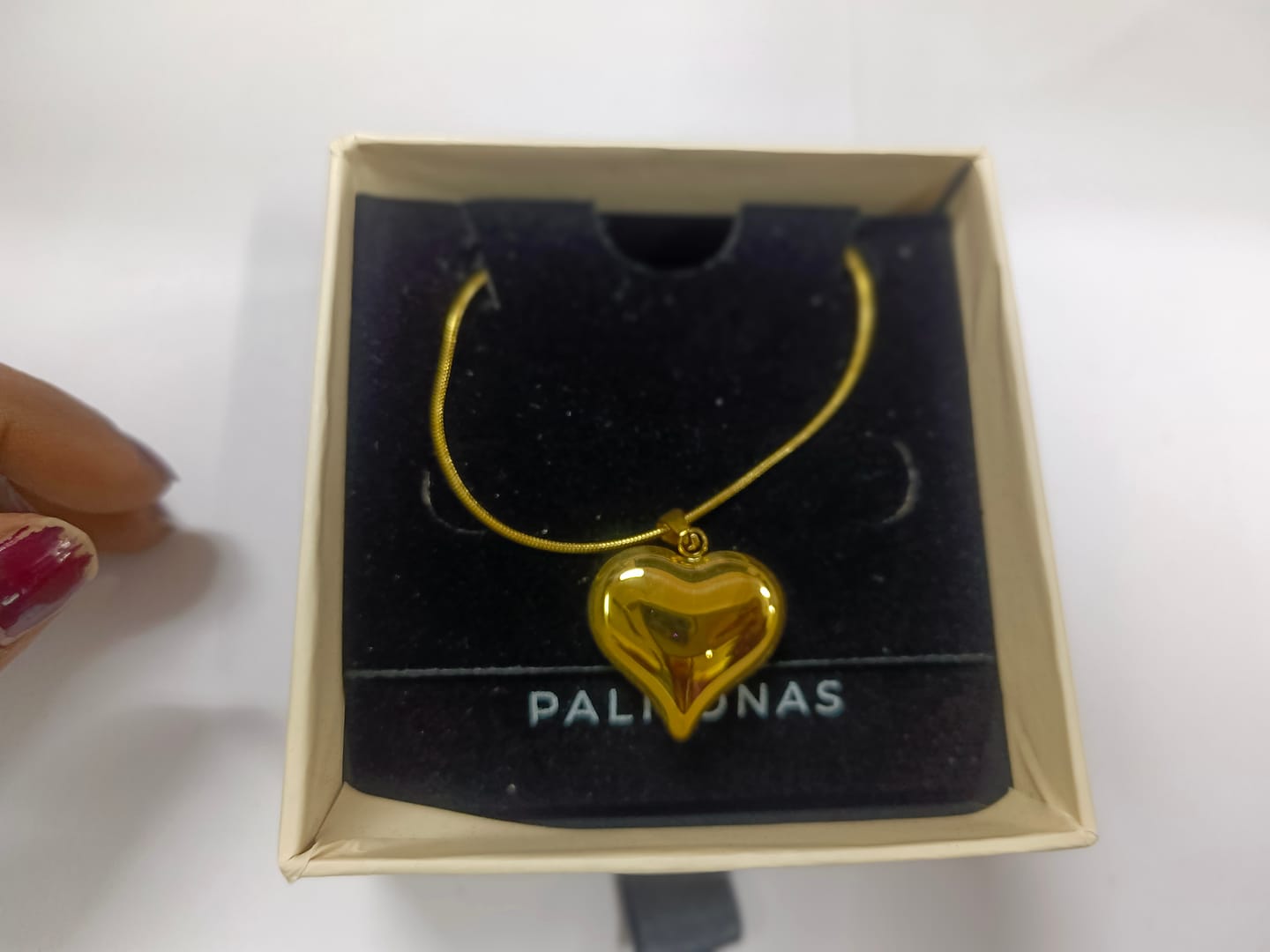 Customer photo review of Heart Pendant Gold Chain Necklace