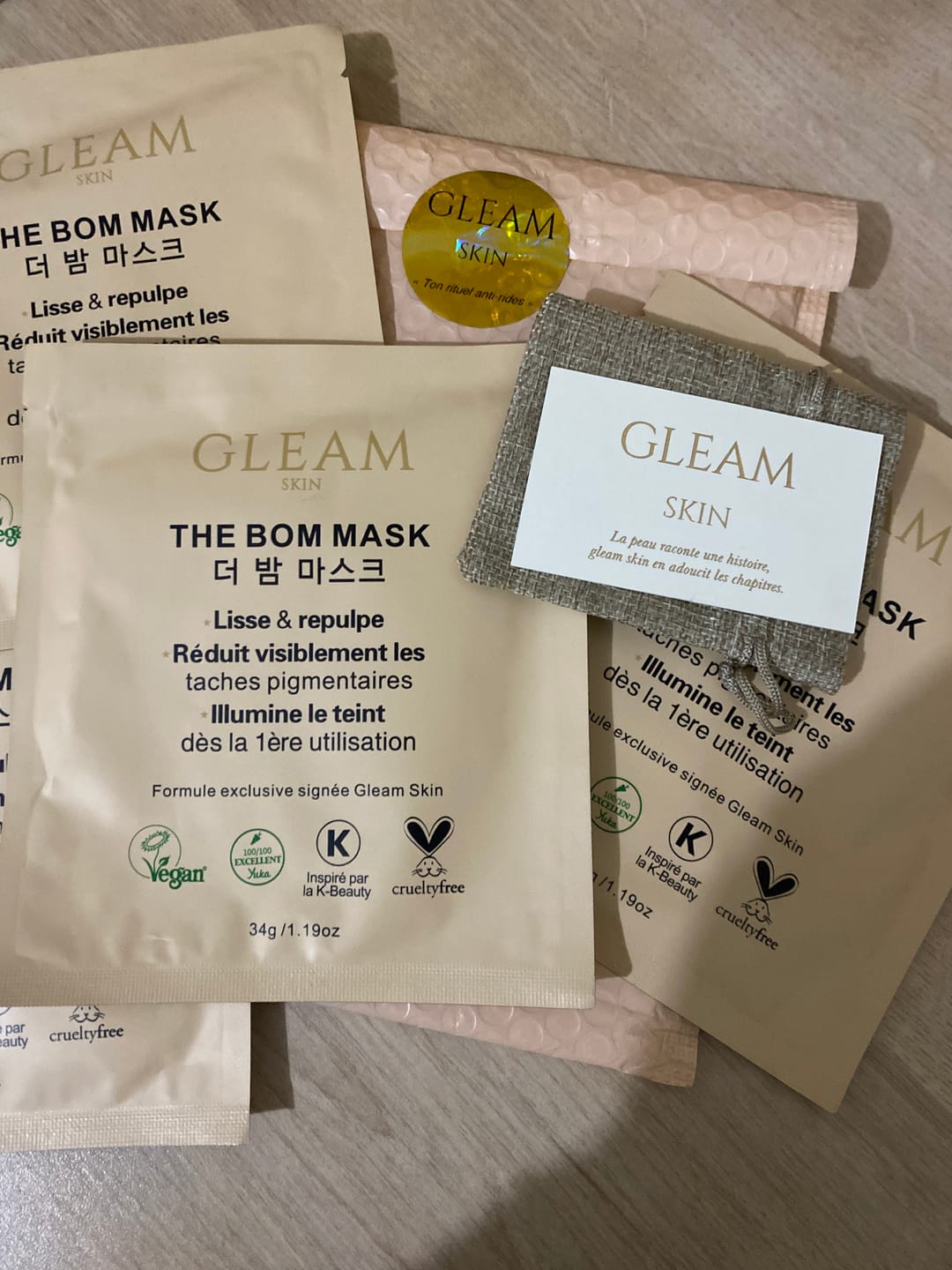 Customer photo review of THE BOM MASK - Masque Hydrogel Triple Action (4 Masques)