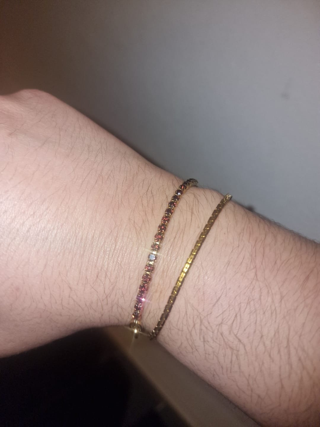 Customer photo review of Jade Gold Burgundy Bracelet