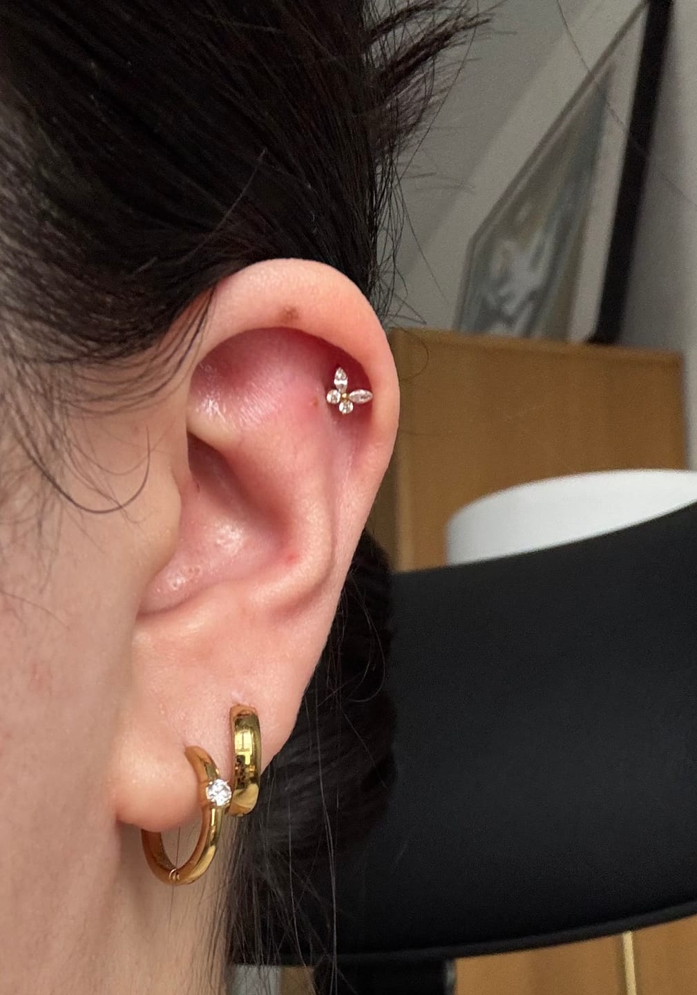 Customer photo review of Butterfly Piercing | Titan