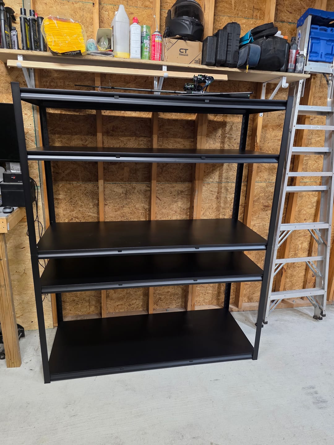 Customer photo review of REIBII 60"W x 72"H Industrial Garage Shelving, 3000LBS Heavy Duty Storage Shelves, Adjustable Metal Shelving for Basement Warehouse
