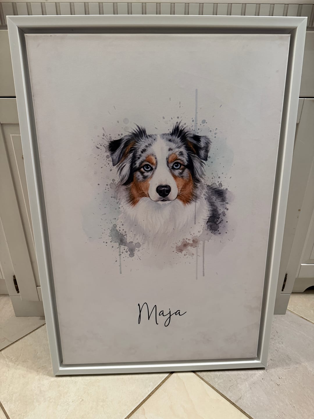 Customer photo review of Personalisierte Leinwand - "Tierportrait Aquarell"