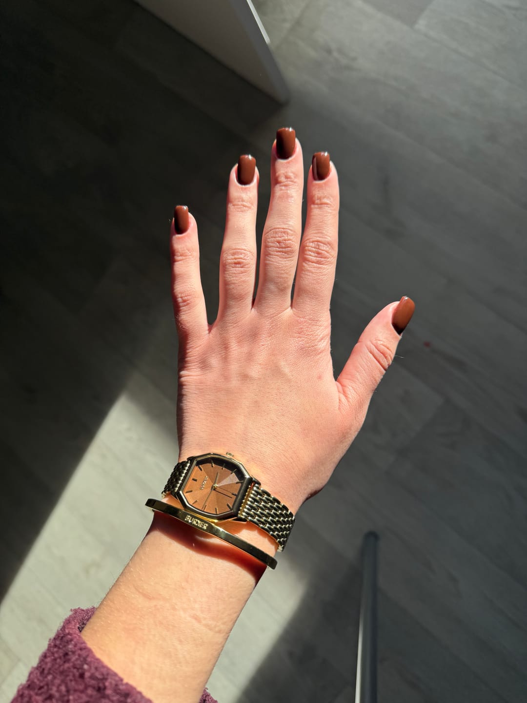 Customer photo review of Julia Gold Burgundy